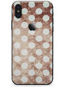 Grungy Tangerine with White Polka Dots  - iPhone X Skin-Kit