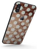 Grungy Tangerine with White Polka Dots  - iPhone X Skin-Kit
