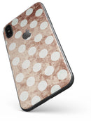 Grungy Tangerine with White Polka Dots  - iPhone X Skin-Kit