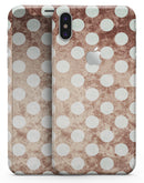 Grungy Tangerine with White Polka Dots  - iPhone X Skin-Kit