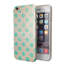 Grungy Teal Polka Dots iPhone 6/6s or 6/6s Plus 2-Piece Hybrid INK-Fuzed Case