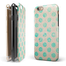 Grungy Teal Polka Dots iPhone 6/6s or 6/6s Plus 2-Piece Hybrid INK-Fuzed Case