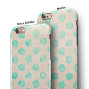 Grungy Teal Polka Dots iPhone 6/6s or 6/6s Plus 2-Piece Hybrid INK-Fuzed Case