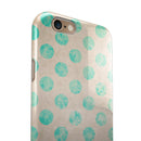 Grungy Teal Polka Dots iPhone 6/6s or 6/6s Plus 2-Piece Hybrid INK-Fuzed Case