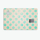 Grungy Teal Polka Dots - Premium Protective Decal Skin-Kit for the Apple Credit Card