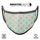 Grungy Teal Polka Dots - Made in USA Mouth Cover Unisex Anti-Dust Cotton Blend Reusable & Washable Face Mask with Adjustable Sizing for Adult or Child