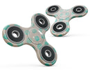 Grungy Teal Polka Dots Full-Body Fidget Spinner Skin-Kit