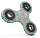 Grungy Teal Polka Dots Full-Body Fidget Spinner Skin-Kit