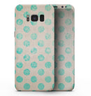 Grungy Teal Polka Dots - Samsung Galaxy S8 Full-Body Skin Kit