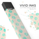 Grungy Teal Polka Dots - Premium Decal Protective Skin-Wrap Sticker compatible with the Juul Labs vaping device