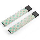 Grungy Teal Polka Dots - Premium Decal Protective Skin-Wrap Sticker compatible with the Juul Labs vaping device