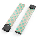 Grungy Teal Polka Dots - Premium Decal Protective Skin-Wrap Sticker compatible with the Juul Labs vaping device