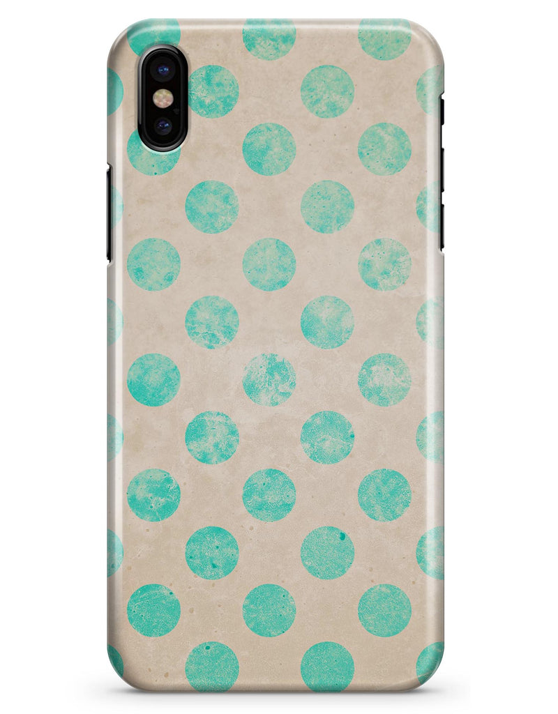 Grungy Teal Polka Dots - iPhone X Clipit Case