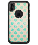 Grungy Teal Polka Dots - iPhone X OtterBox Case & Skin Kits