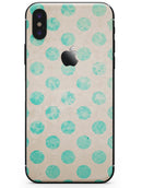 Grungy Teal Polka Dots - iPhone X Skin-Kit