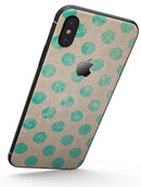 Grungy Teal Polka Dots - iPhone X Skin-Kit
