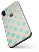 Grungy Teal Polka Dots - iPhone X Skin-Kit