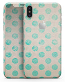 Grungy Teal Polka Dots - iPhone X Skin-Kit
