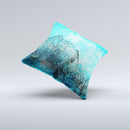 Grungy Teal Surface V3 Ink-Fuzed Decorative Throw Pillow