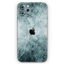 Grungy Teal Wavy Abstract Surface  - Protective Skin Wrap & Decal – Compatible with iPhone SE to iPhone 17 Pro Max (All Models)