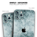 Grungy Teal Wavy Abstract Surface  - Protective Skin Wrap & Decal – Compatible with iPhone SE to iPhone 17 Pro Max (All Models)