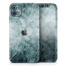 Grungy Teal Wavy Abstract Surface  - Protective Skin Wrap & Decal – Compatible with iPhone SE to iPhone 17 Pro Max (All Models)