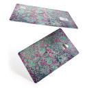 Grungy Teal and Pink Damask Pattern - Premium Protective Decal Skin-Kit for the Apple Credit Card