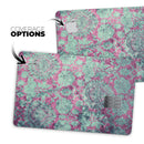 Grungy Teal and Pink Damask Pattern - Premium Protective Decal Skin-Kit for the Apple Credit Card