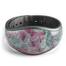 Grungy Teal and Pink Damask Pattern - Decal Skin Wrap Kit for the Disney Magic Band