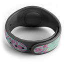 Grungy Teal and Pink Damask Pattern - Decal Skin Wrap Kit for the Disney Magic Band