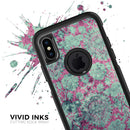 Grungy Teal and Pink Damask Pattern - Skin Kit for the iPhone OtterBox Cases