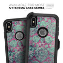 Grungy Teal and Pink Damask Pattern - Skin Kit for the iPhone OtterBox Cases