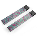 Grungy Teal and Pink Damask Pattern - Premium Decal Protective Skin-Wrap Sticker compatible with the Juul Labs vaping device