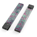 Grungy Teal and Pink Damask Pattern - Premium Decal Protective Skin-Wrap Sticker compatible with the Juul Labs vaping device