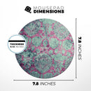 Grungy Teal and Pink Damask Pattern// WaterProof Rubber Foam Backed Anti-Slip Mouse Pad for Home Work Office or Gaming Computer Desk