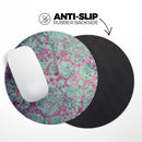 Grungy Teal and Pink Damask Pattern// WaterProof Rubber Foam Backed Anti-Slip Mouse Pad for Home Work Office or Gaming Computer Desk