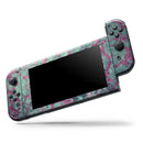 Grungy Teal and Pink Damask Pattern // Skin Decal Wrap Kit for Nintendo Switch Console & Dock, Joy-Cons, Pro Controller, Lite, 3DS XL, 2DS XL, DSi, or Wii - Vinyl Skin Wrap for Nintendo Switch 2, OLED, Lite, Pro Controller, Wii & Classic Handhelds