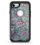 Grungy Teal and Pink Damask Pattern - iPhone 7 or 8 OtterBox Case & Skin Kits