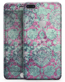 Grungy Teal and Pink Damask Pattern - Skin-kit for the iPhone 8 or 8 Plus