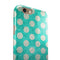 Grungy Teal and White Polka Dots iPhone 6/6s or 6/6s Plus 2-Piece Hybrid INK-Fuzed Case