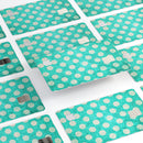 Grungy Teal and White Polka Dots - Premium Protective Decal Skin-Kit for the Apple Credit Card