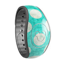 Grungy Teal and White Polka Dots - Decal Skin Wrap Kit for the Disney Magic Band