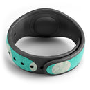 Grungy Teal and White Polka Dots - Decal Skin Wrap Kit for the Disney Magic Band