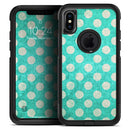 Grungy Teal and White Polka Dots - Skin Kit for the iPhone OtterBox Cases