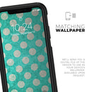 Grungy Teal and White Polka Dots - Skin Kit for the iPhone OtterBox Cases