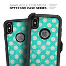 Grungy Teal and White Polka Dots - Skin Kit for the iPhone OtterBox Cases