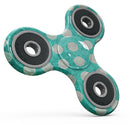 Grungy Teal and White Polka Dots Full-Body Fidget Spinner Skin-Kit