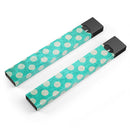 Grungy Teal and White Polka Dots - Premium Decal Protective Skin-Wrap Sticker compatible with the Juul Labs vaping device