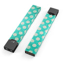 Grungy Teal and White Polka Dots - Premium Decal Protective Skin-Wrap Sticker compatible with the Juul Labs vaping device