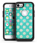 Grungy Teal and White Polka Dots - iPhone 7 or 7 Plus Commuter Case Skin Kit